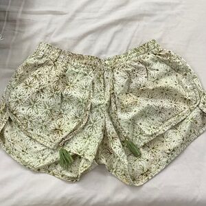 Patterned Green Women's Athletic Shorts